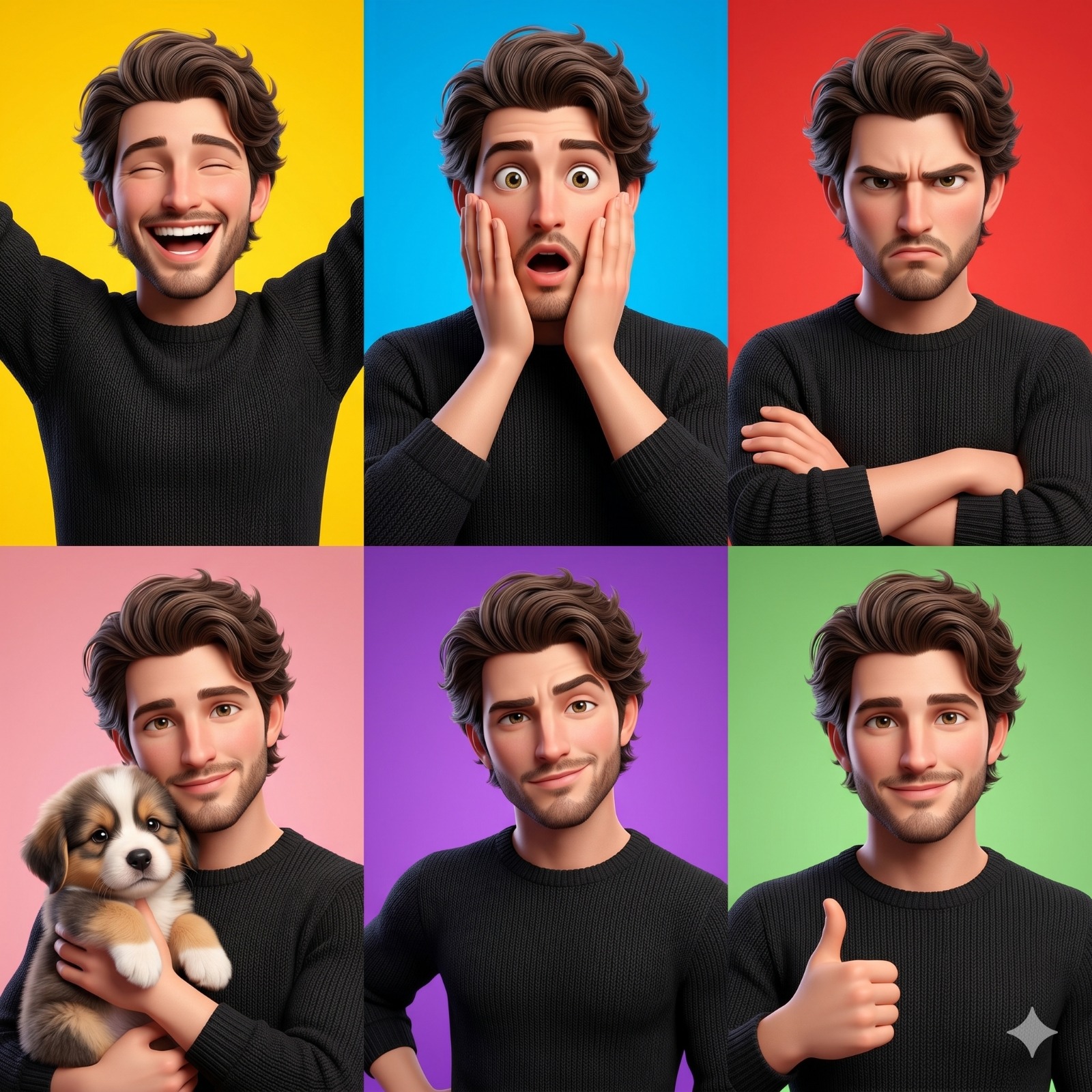 Six Shades of Emotion Portrait