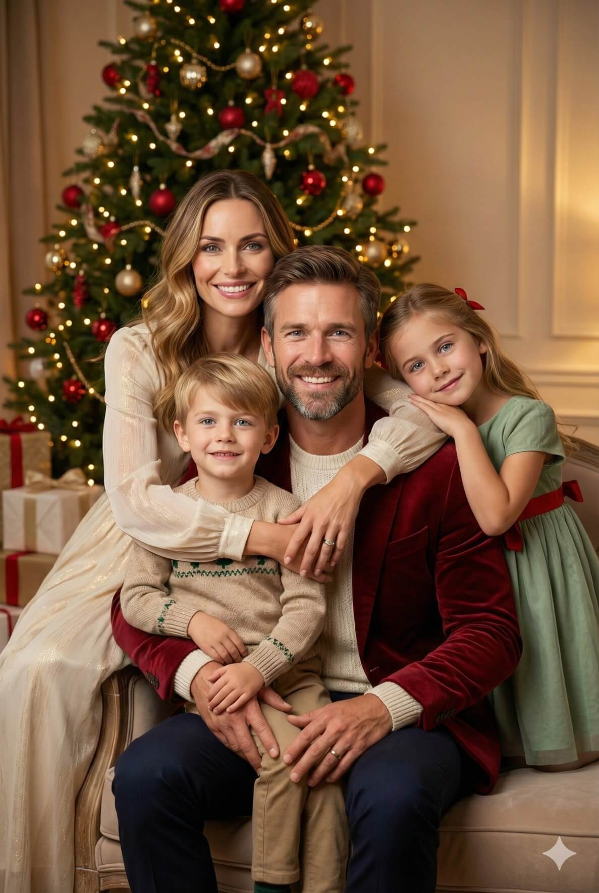 Classic Family Christmas Studio Portrait
