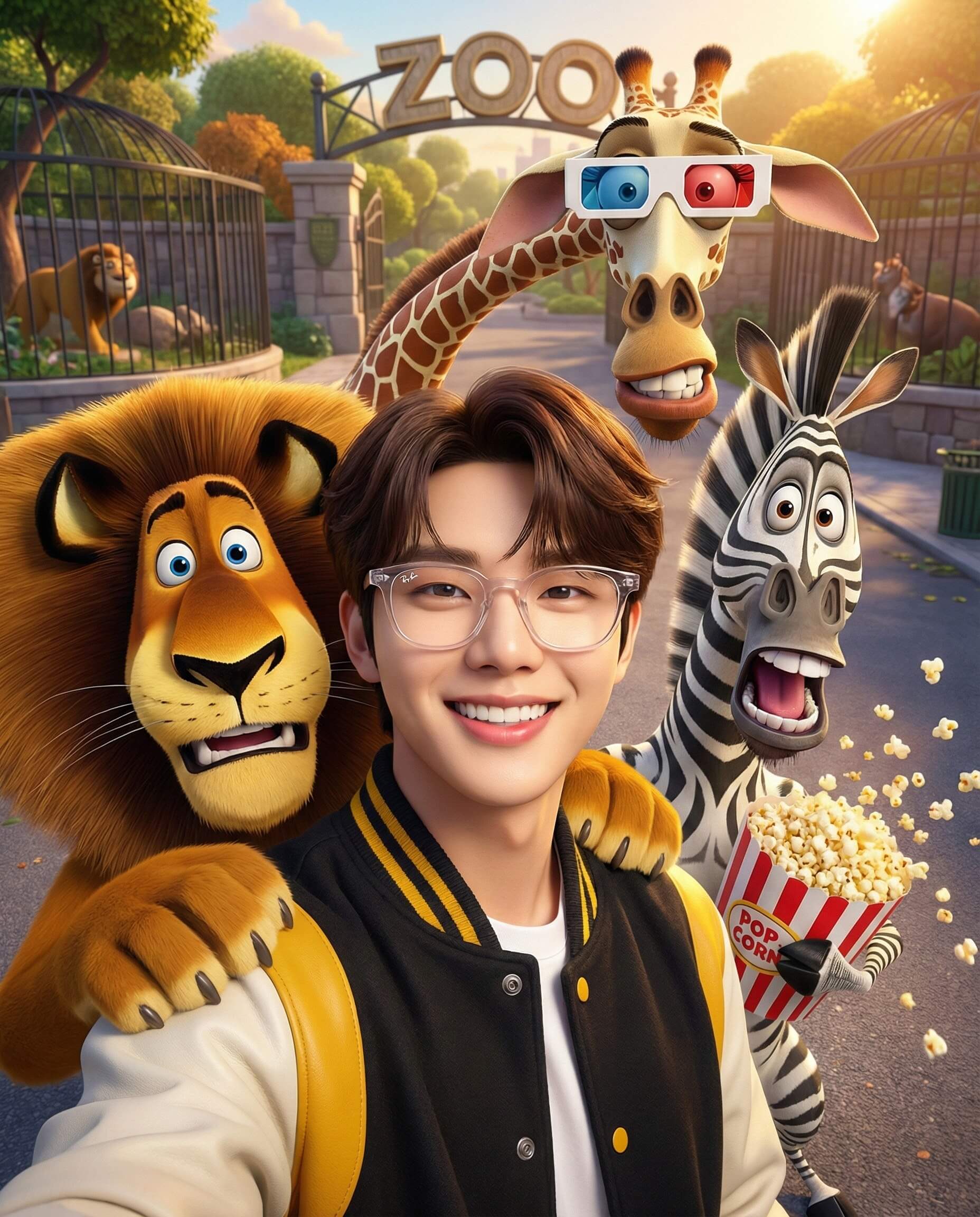 A Madagascar Selfie in Real Life Illustration