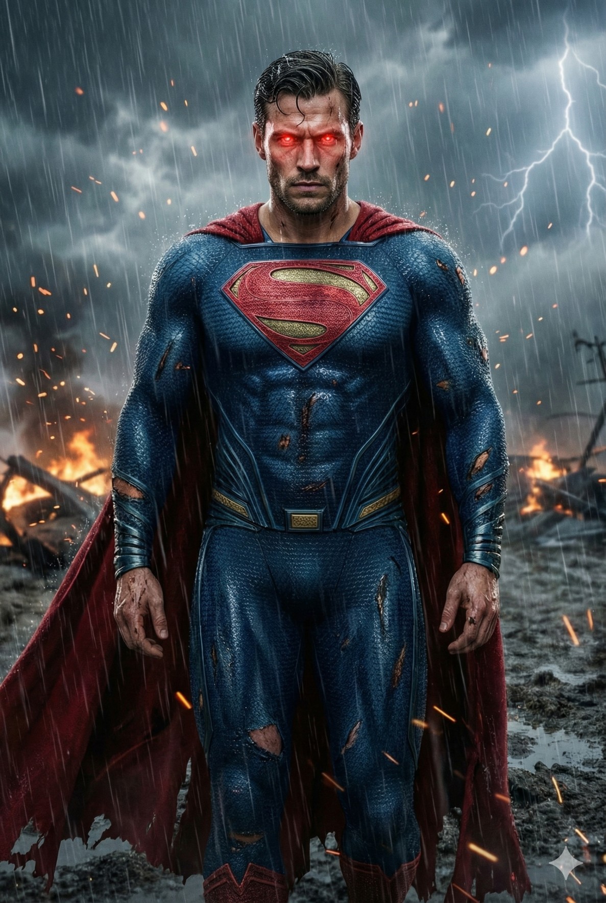 Battle-worn Superman Action Portrait