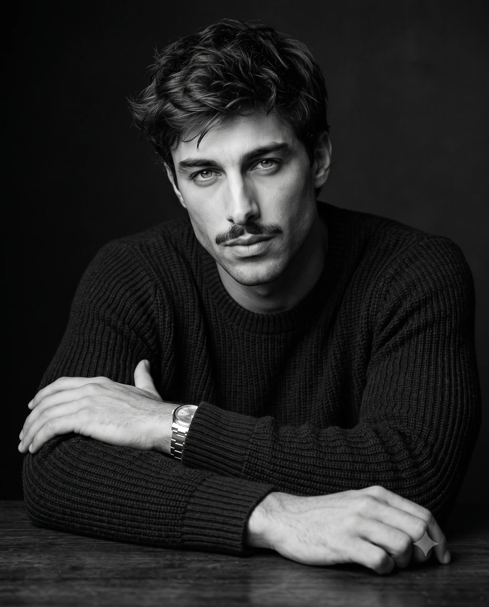 Black and White Classic Male Portrait