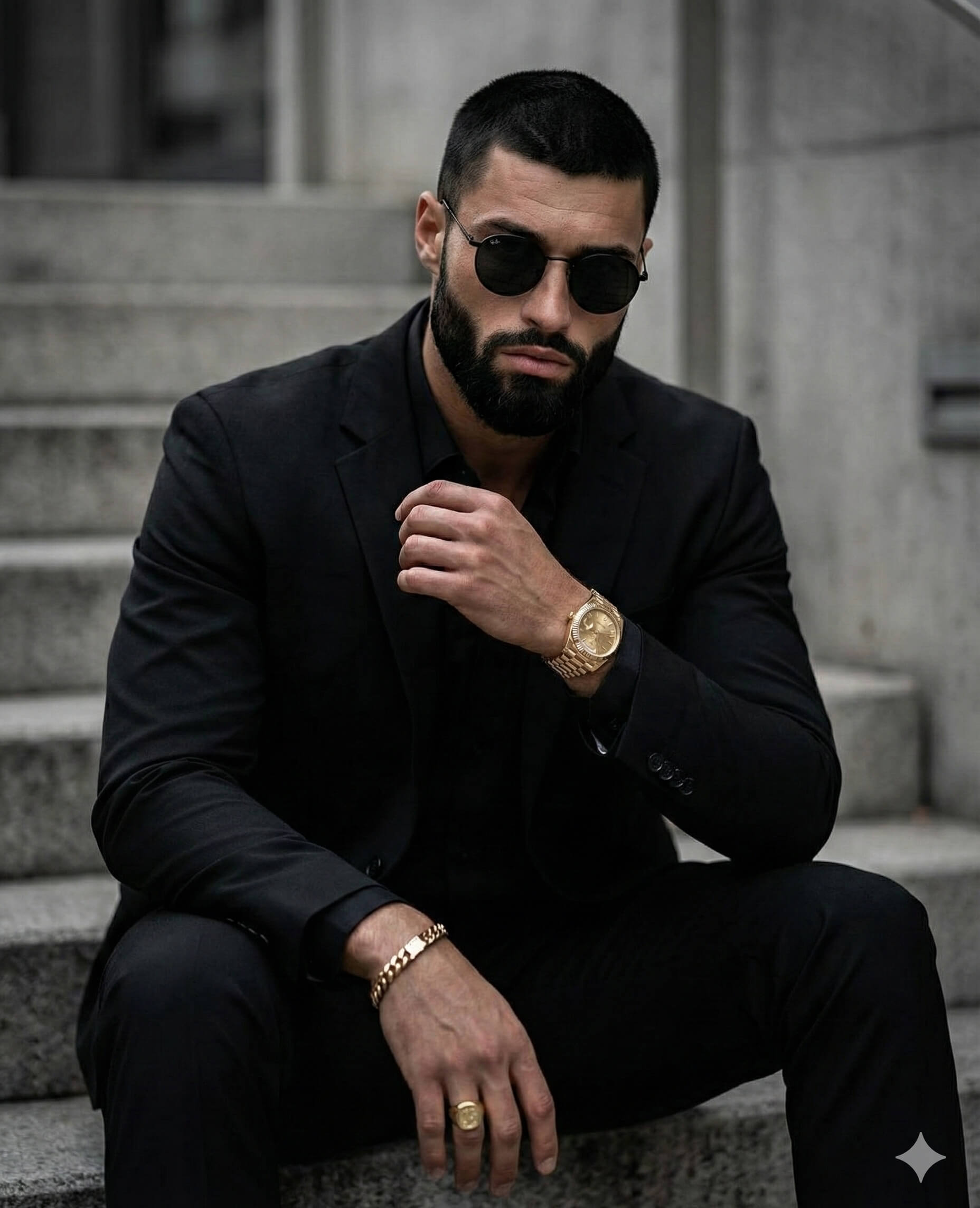 Black Tie Gold Accent Luxury Gala Portrait