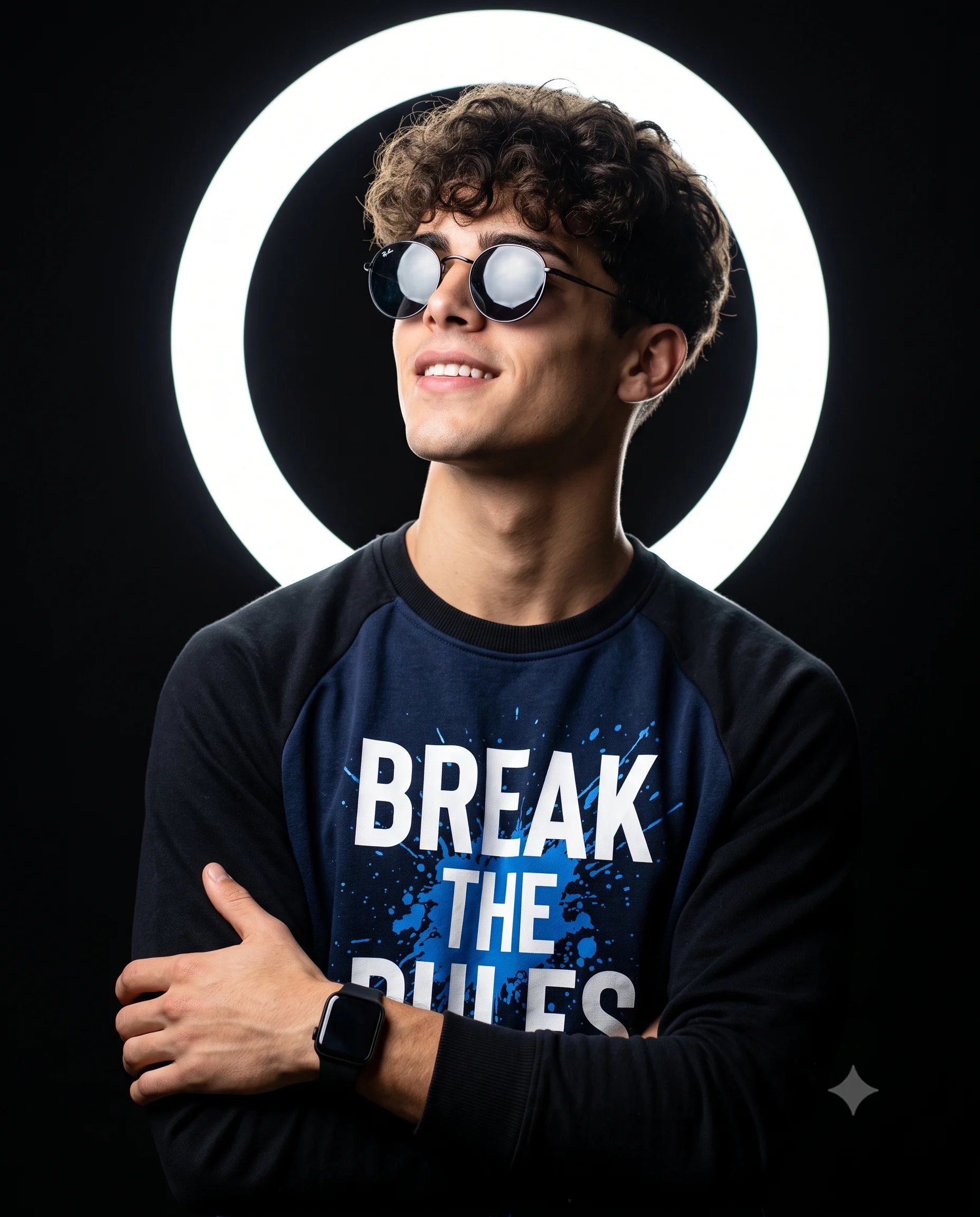 Neon Ring Light Profile Picture Portrait