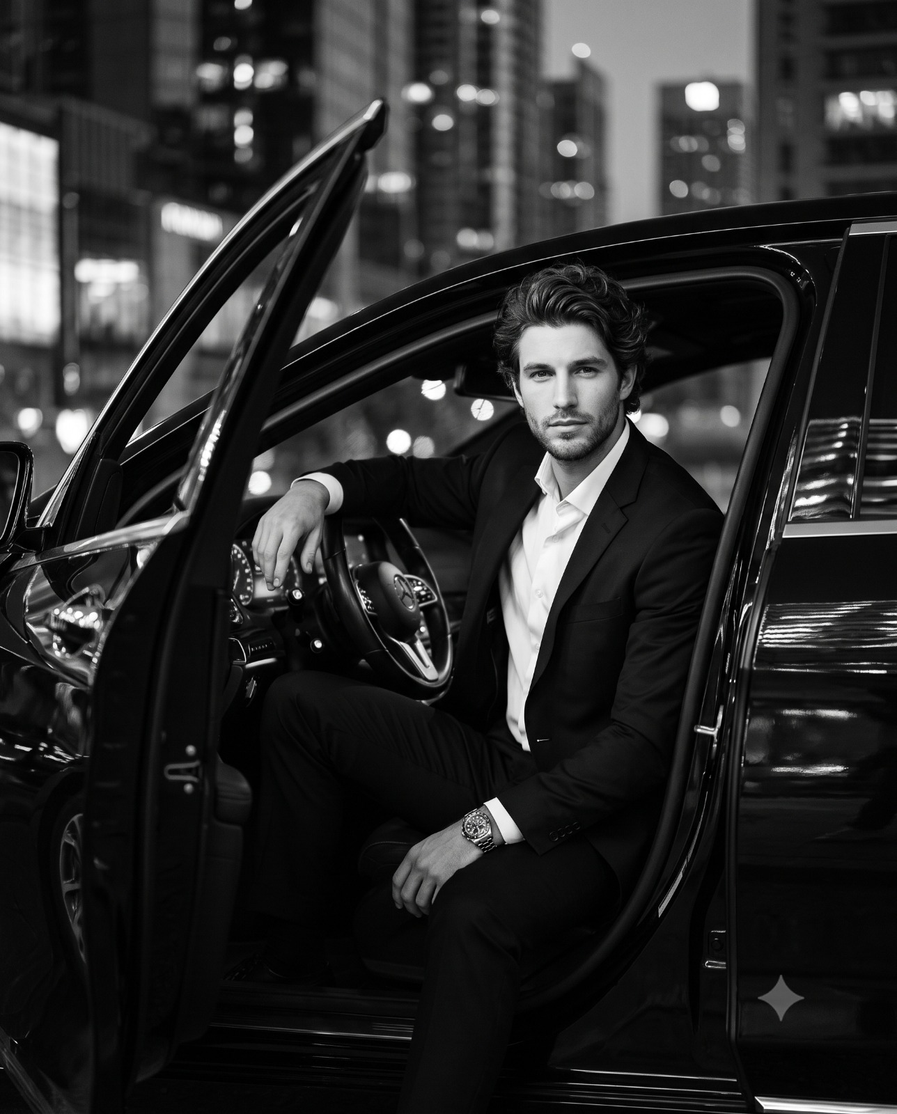 Urban Elegance Black Portrait