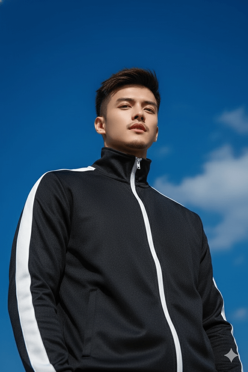 Confident Man Against Open Blue Sky Portrait