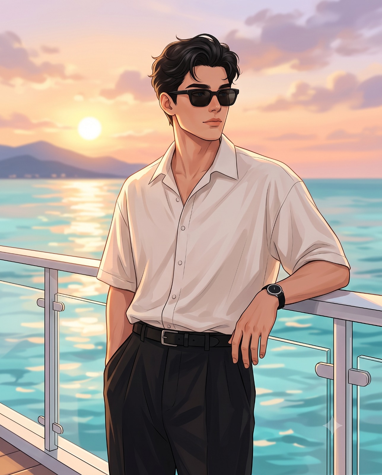 Golden Hour on the Deck Portrait