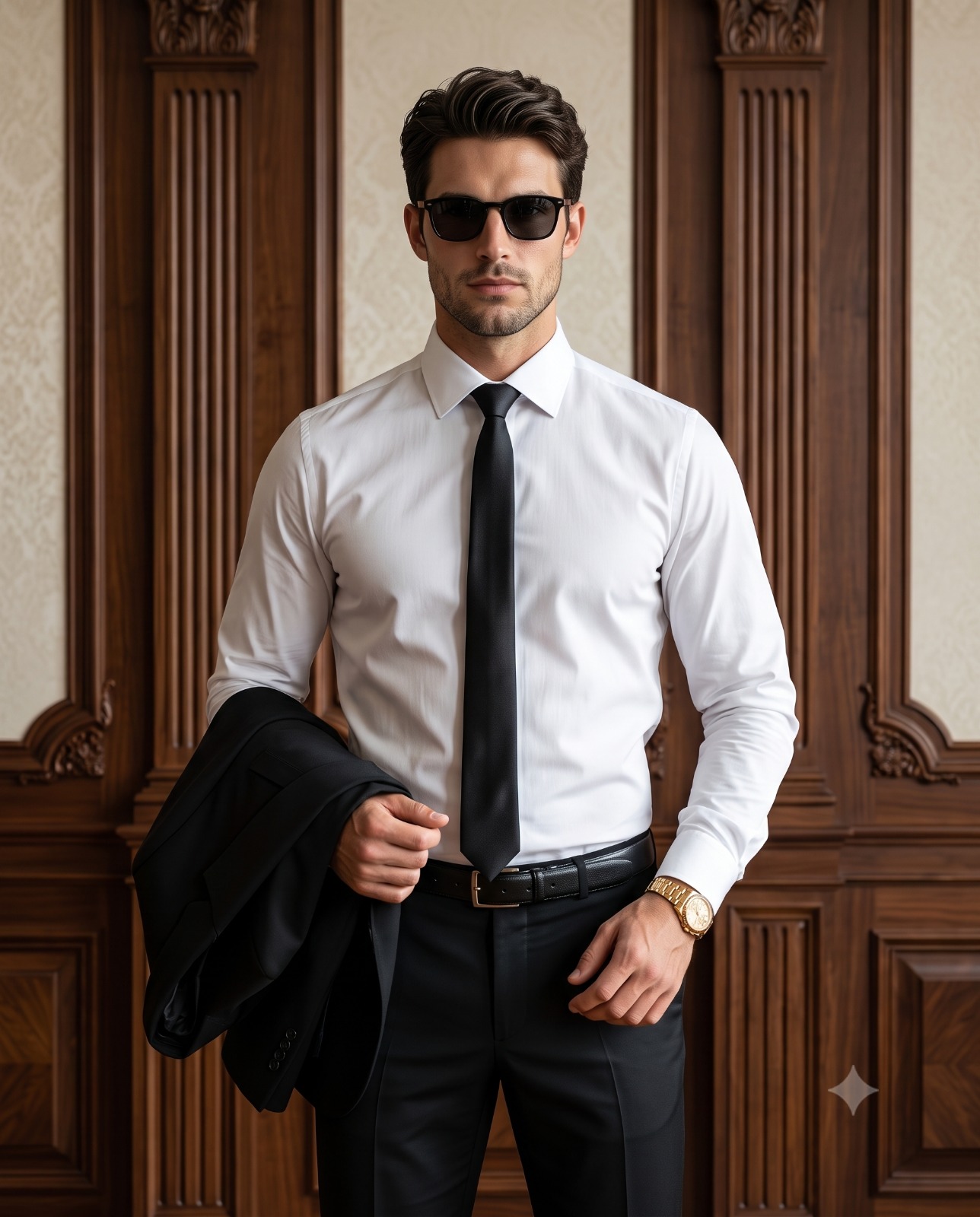 Man in White Shirt and Tie Portrait