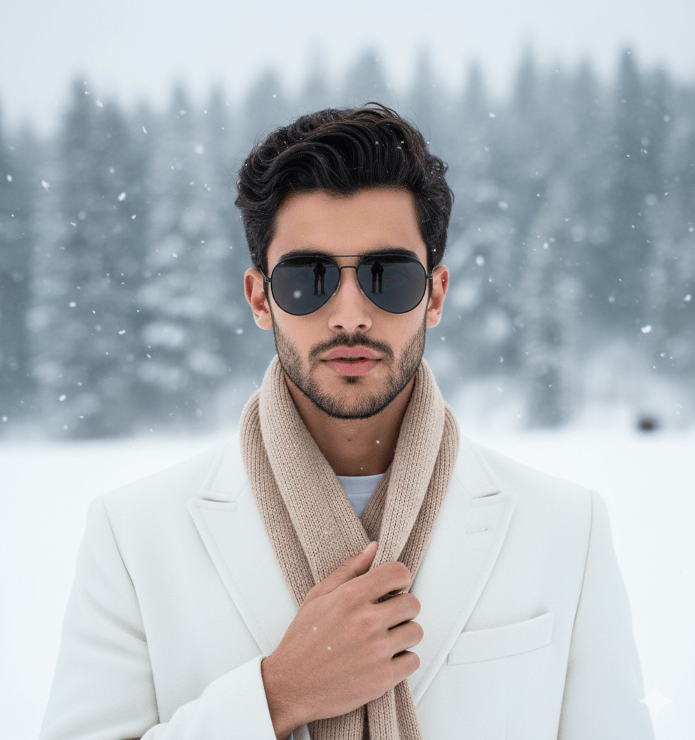 Elegant Winter Coat Outdoor Cinematic Portrait