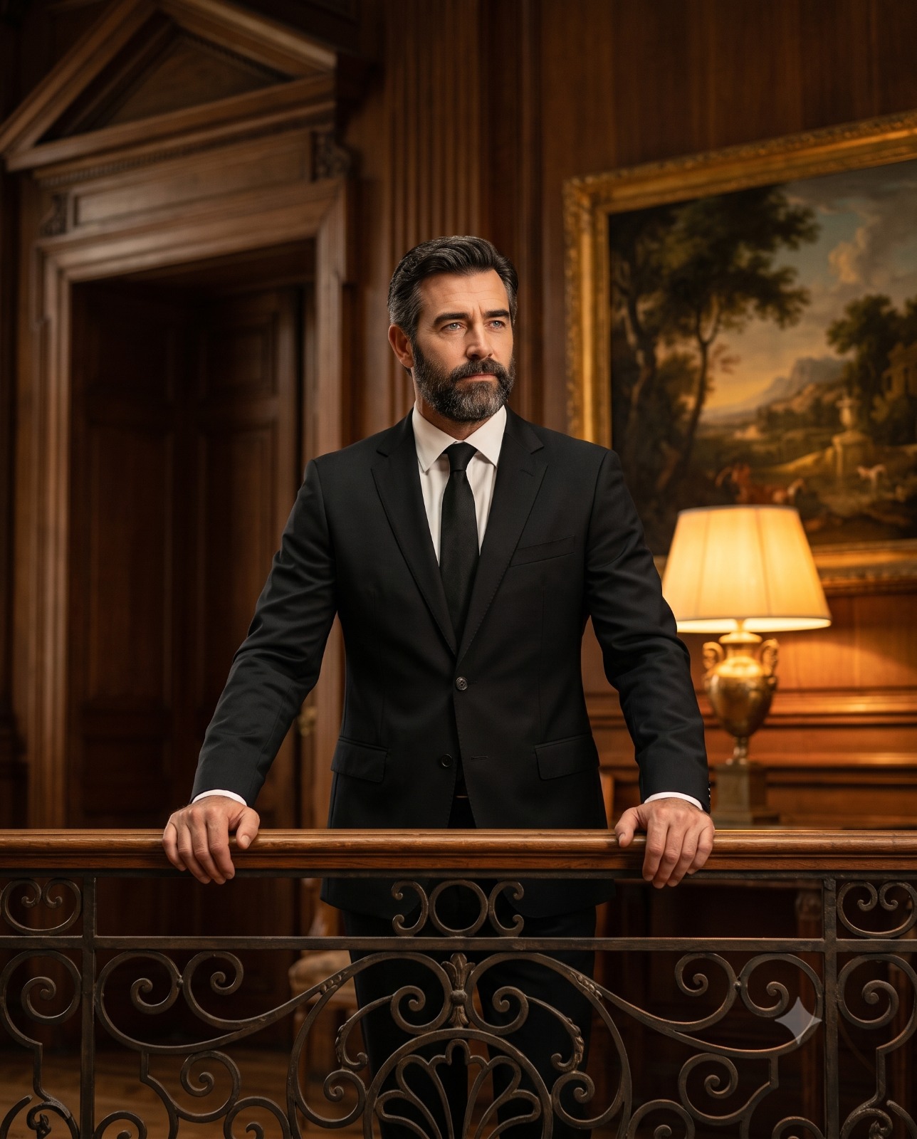Sophisticated Gentleman at Classic Interior Portrait