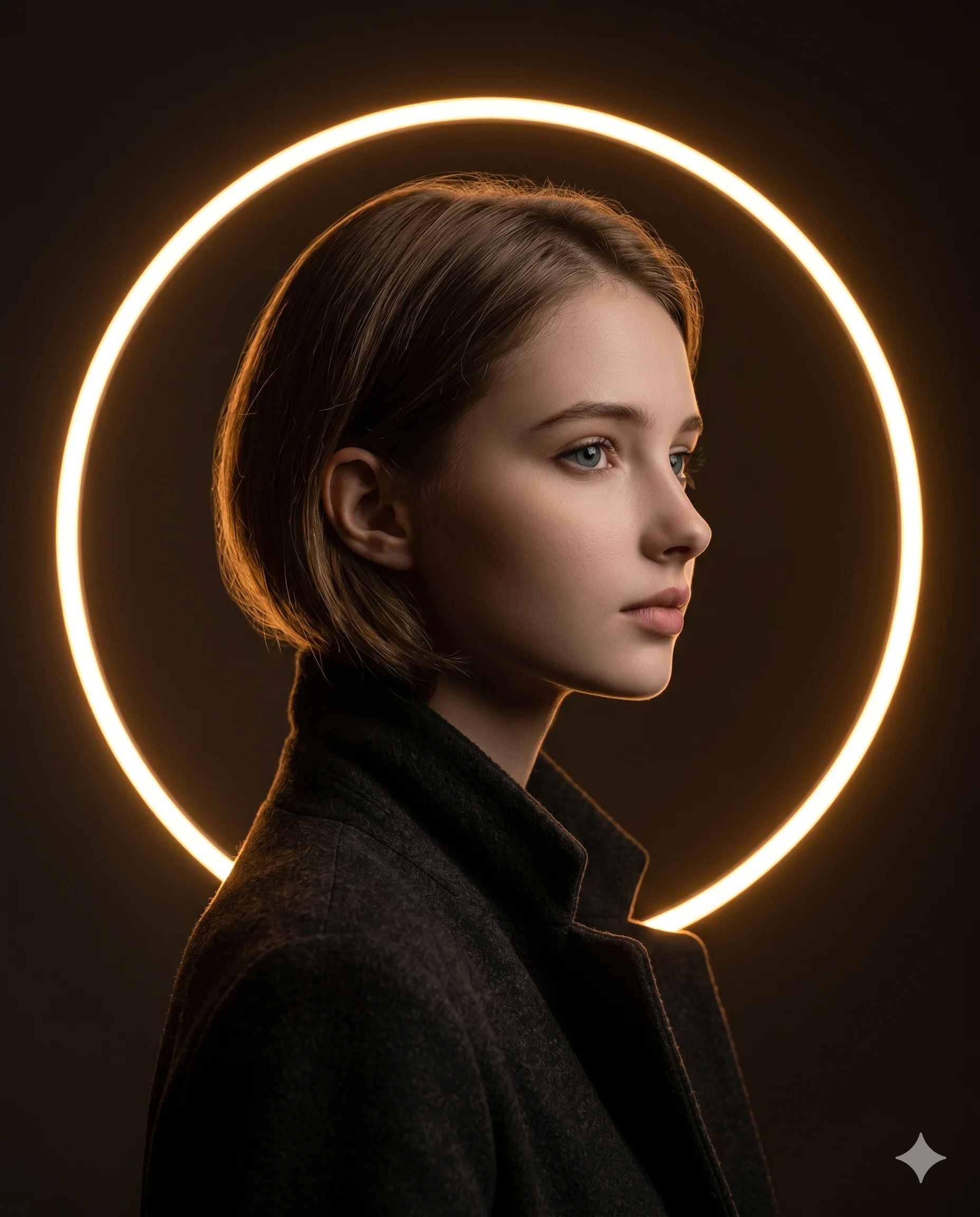 Amber Orbit Cinematic Portrait