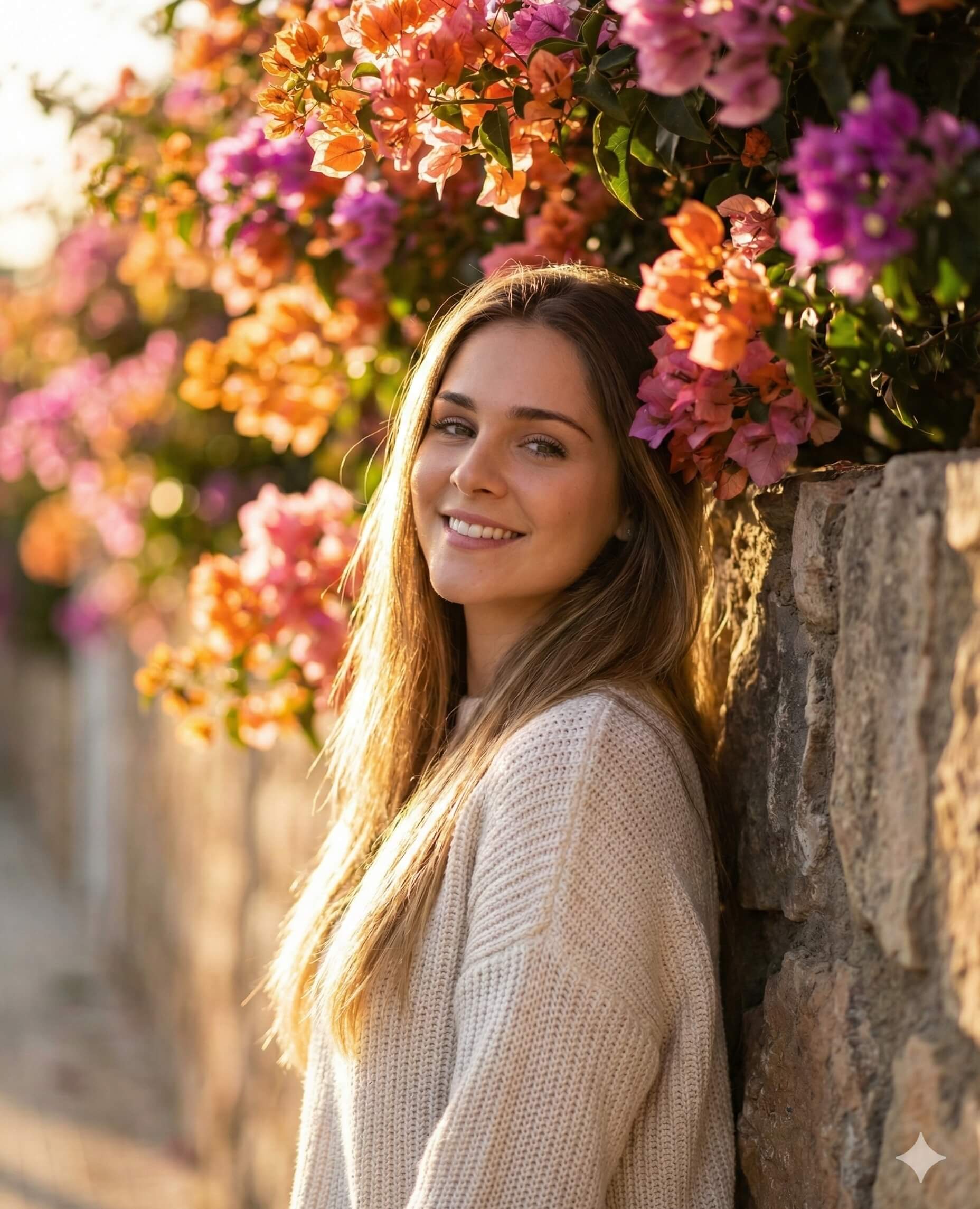 Bougainvillea Wall Golden Hour Couple Shoot