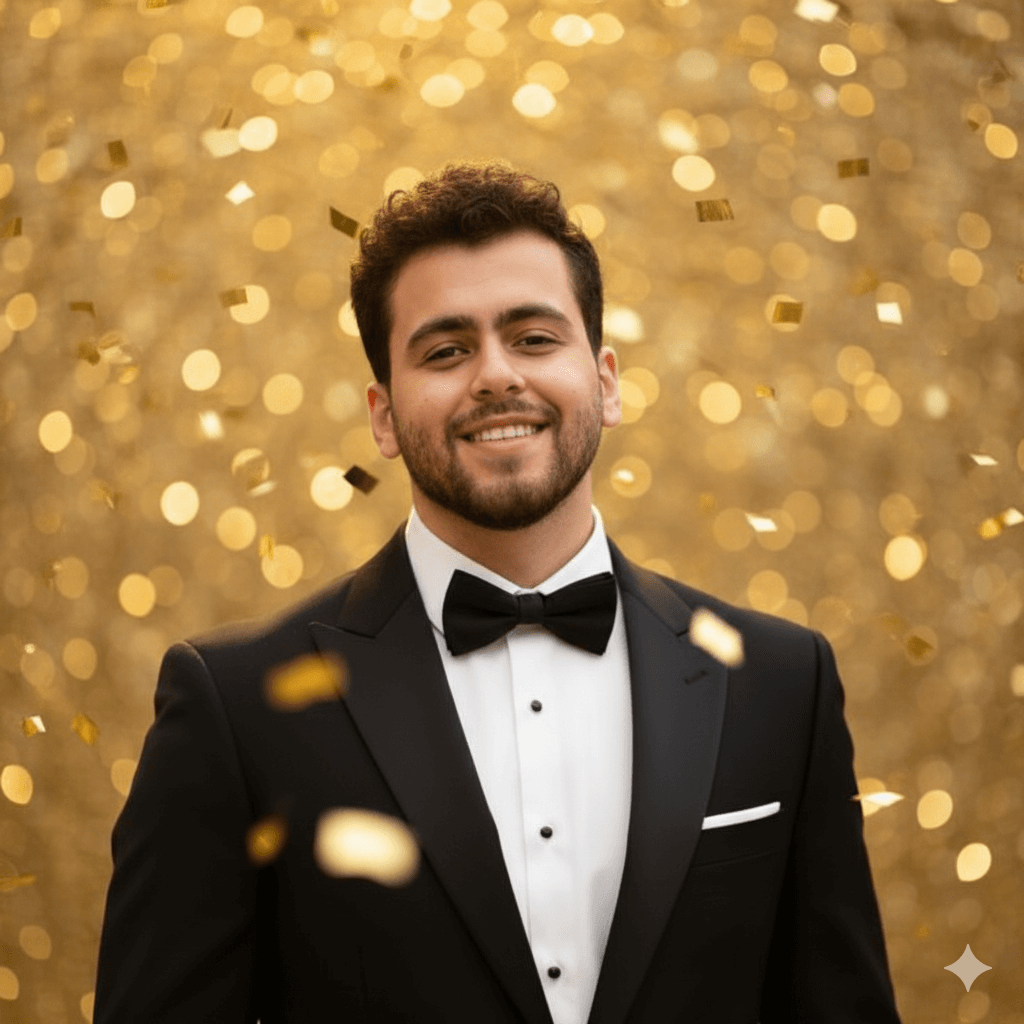 Golden Hour Tuxedo Elegant Male Portrait