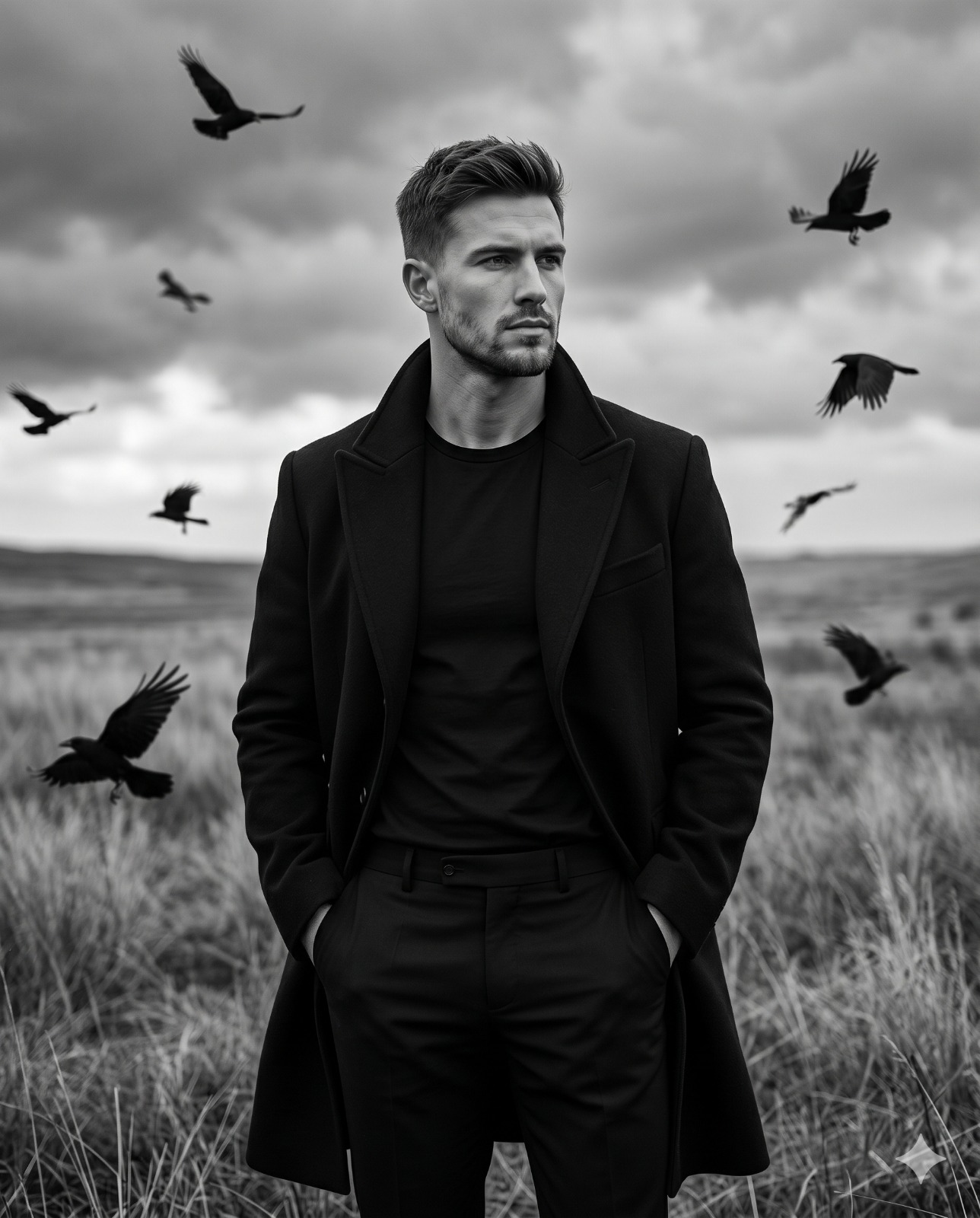 Wanderer Among the Crows Portrait