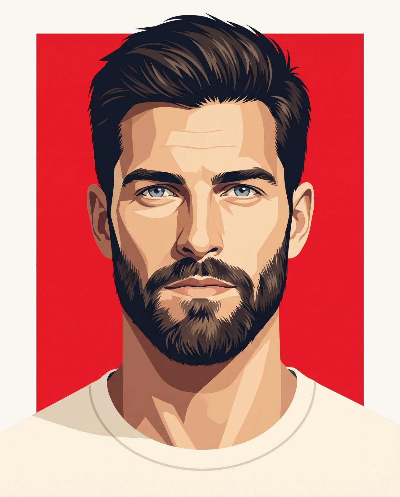 Blue-eyed Man Vector Illustration