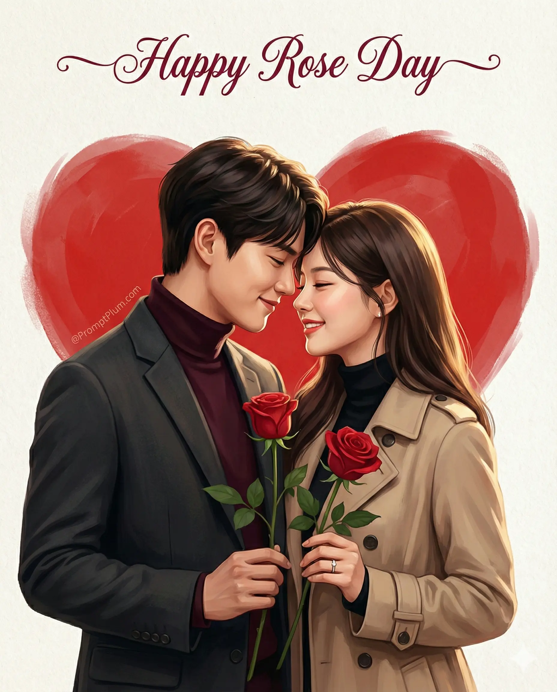 Rose Day Celebration Couple Greeting Illustration