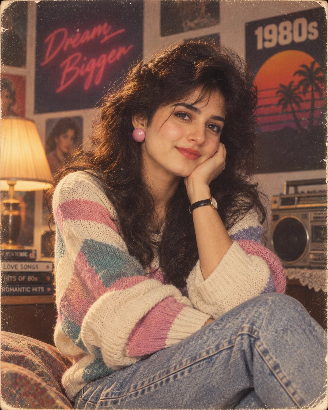Nostalgic 1980s Bedroom Portrait