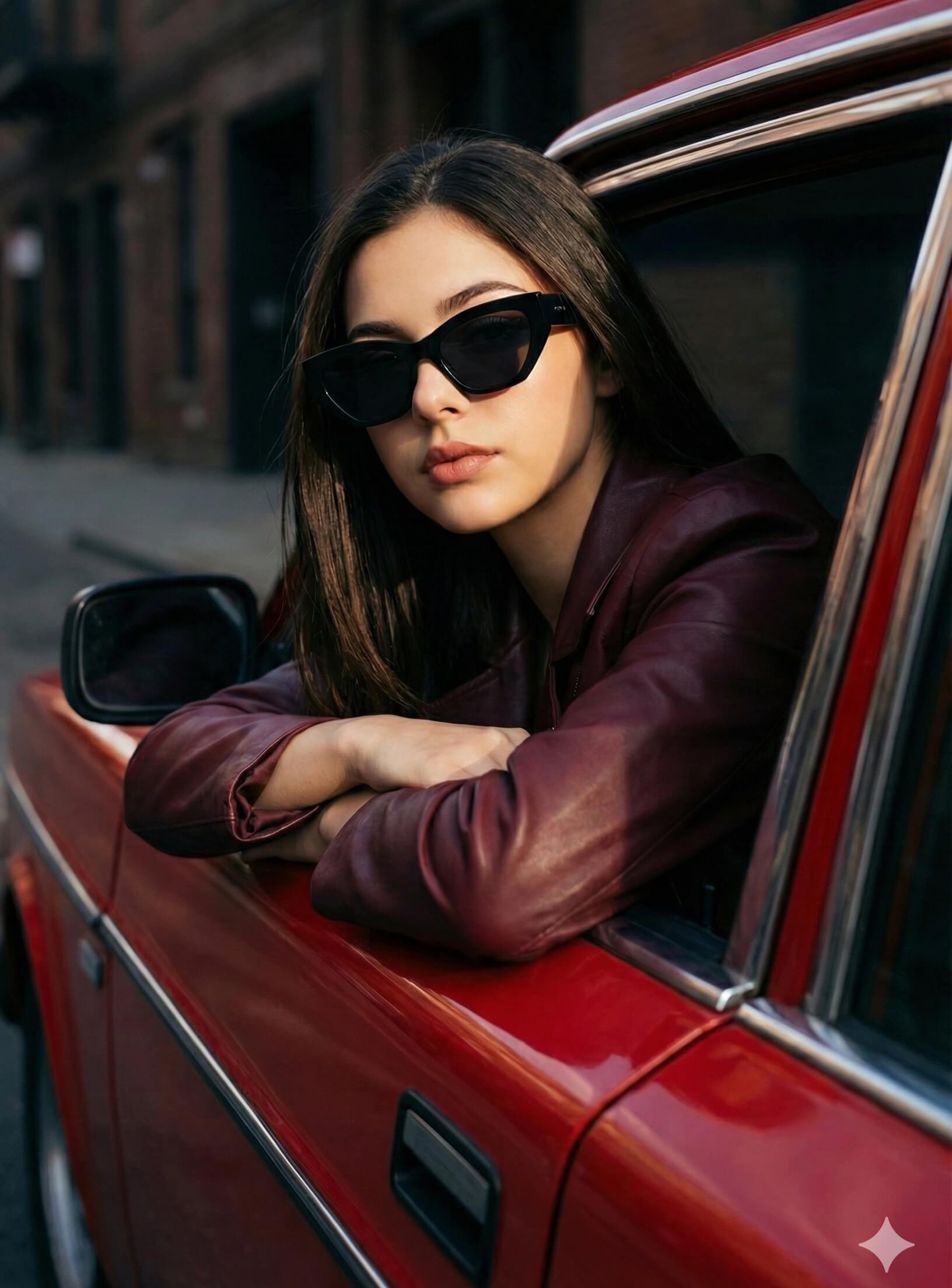 Leather Jacket Lens Flare Golden Hour Portrait