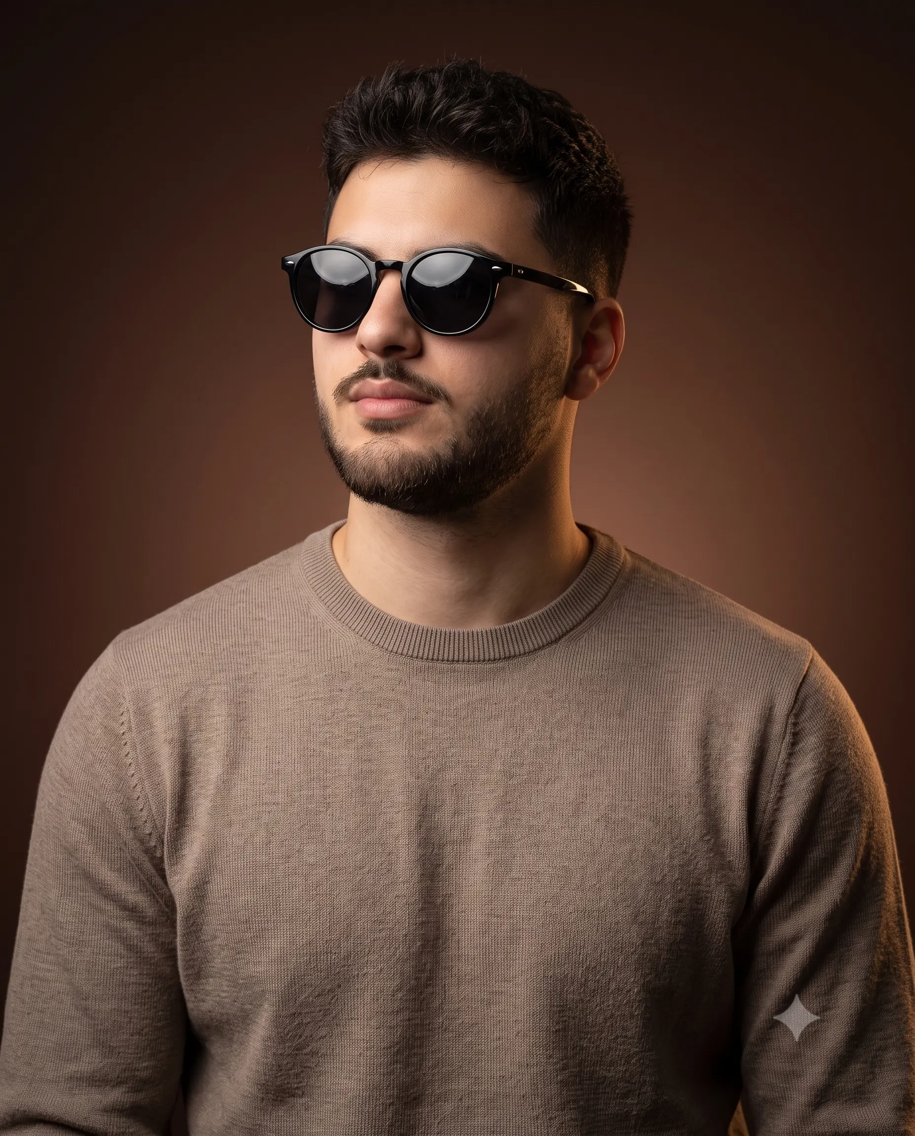 Man Brown Studio Portrait