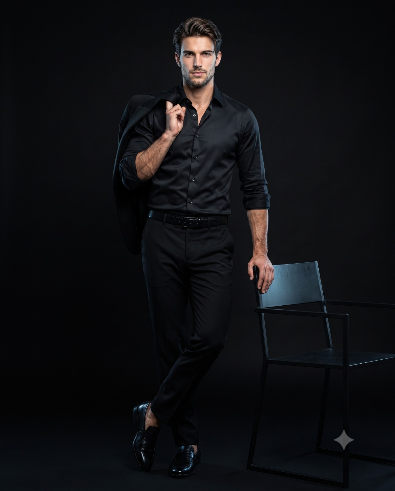 Studio Portrait with Chair Portrait