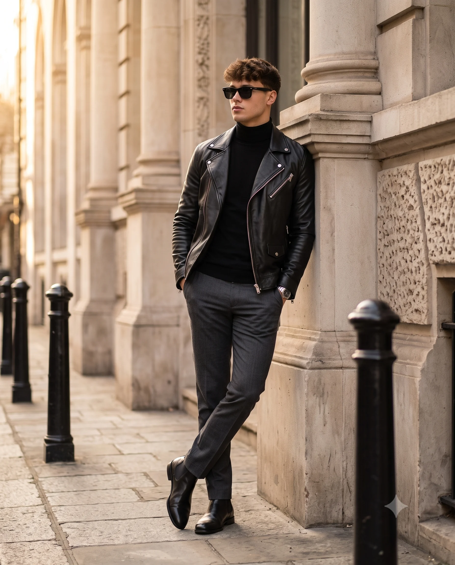 Men's Leather Jacket Style Portrait