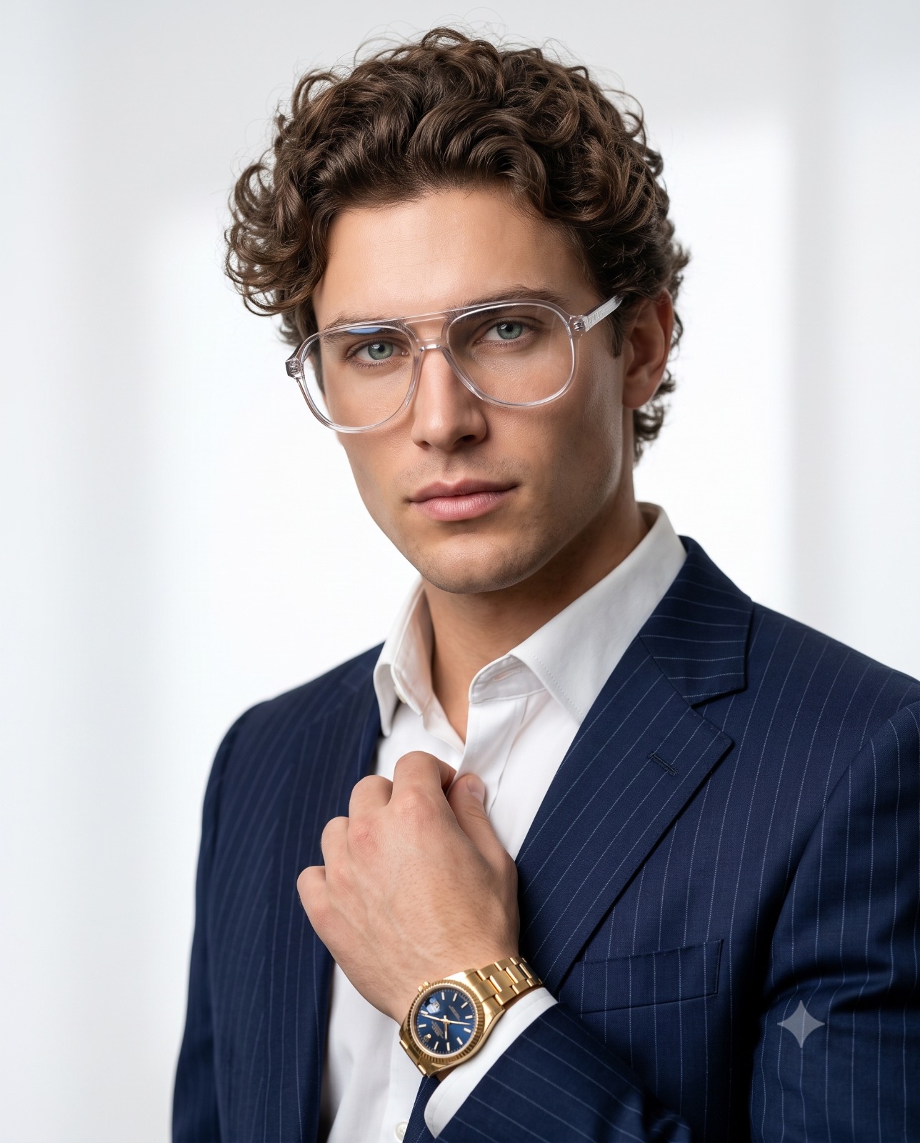 Pinstripes and Clear Frames Portrait