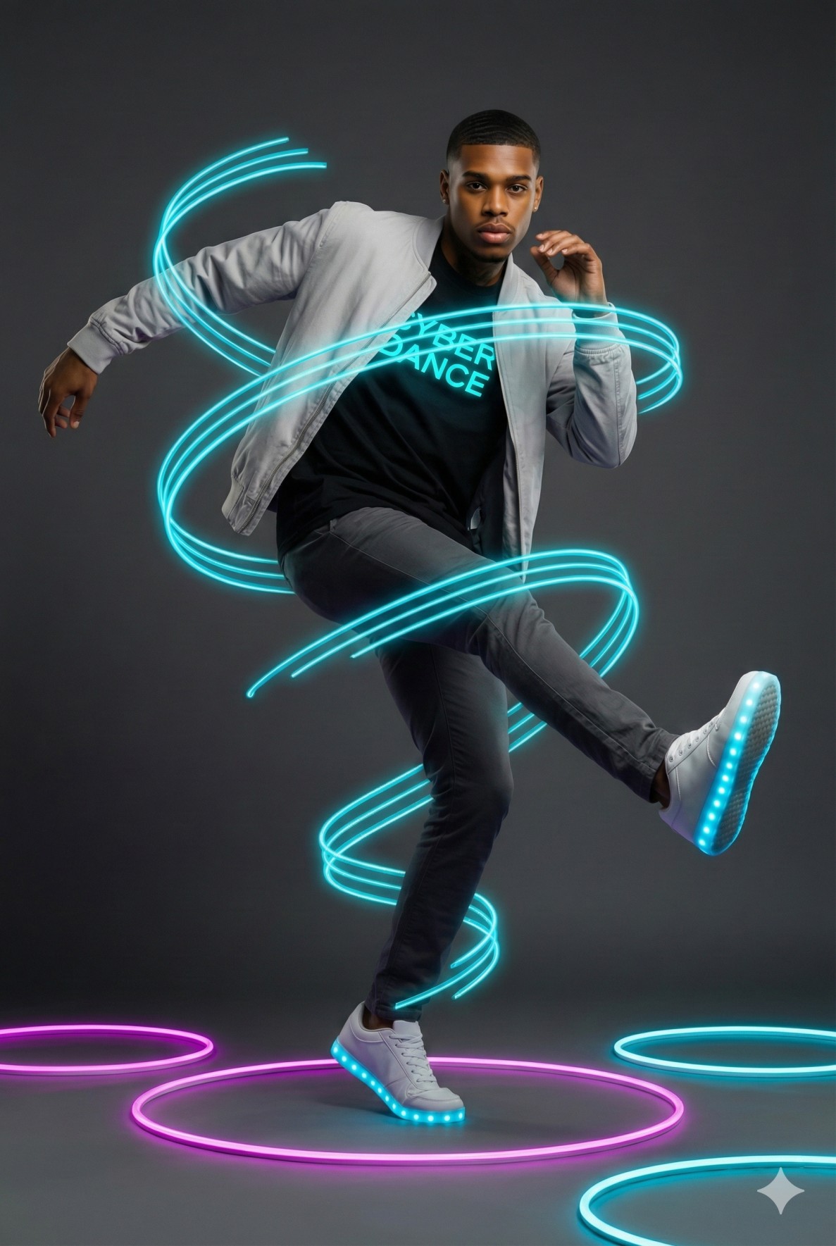 Neon Flow Fashion Portrait
