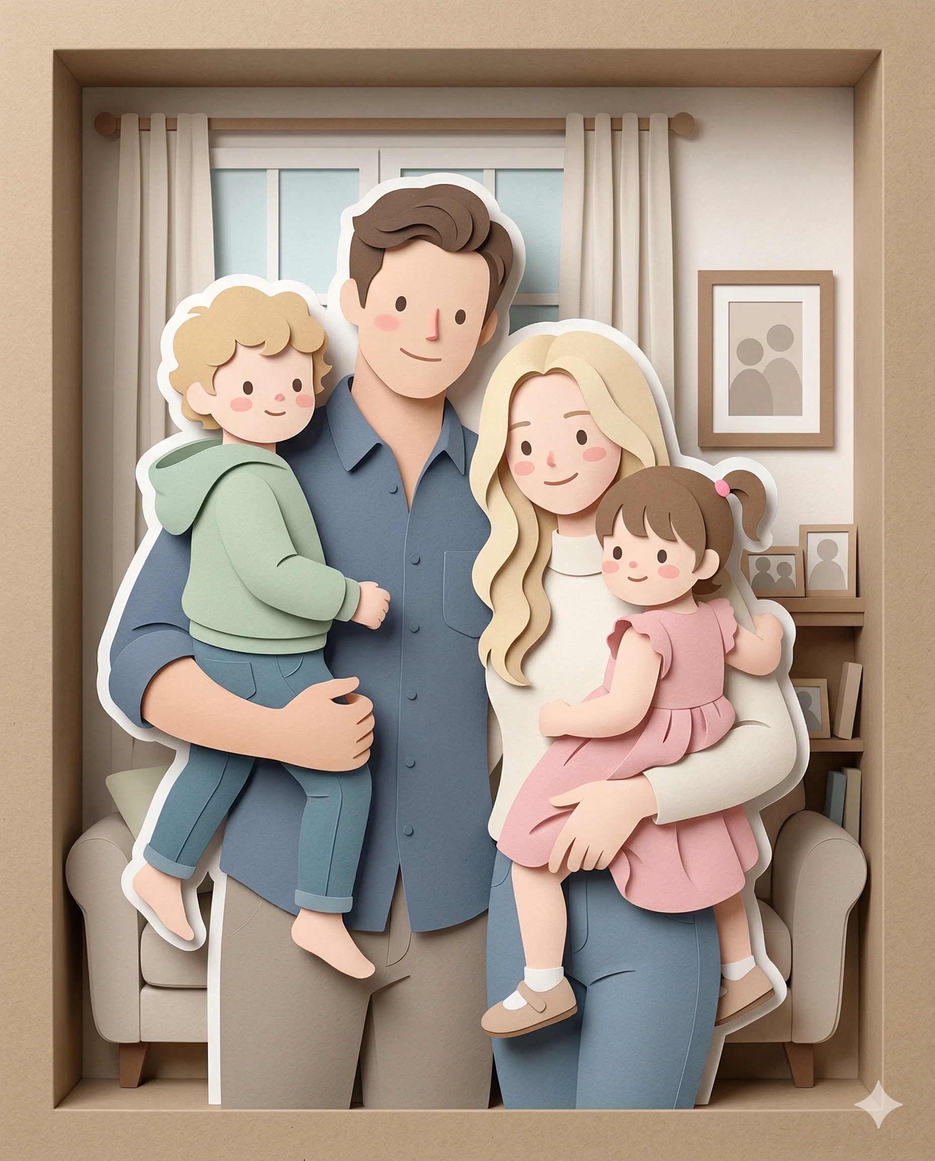 Layered Paper Cutout Children Illustration Art