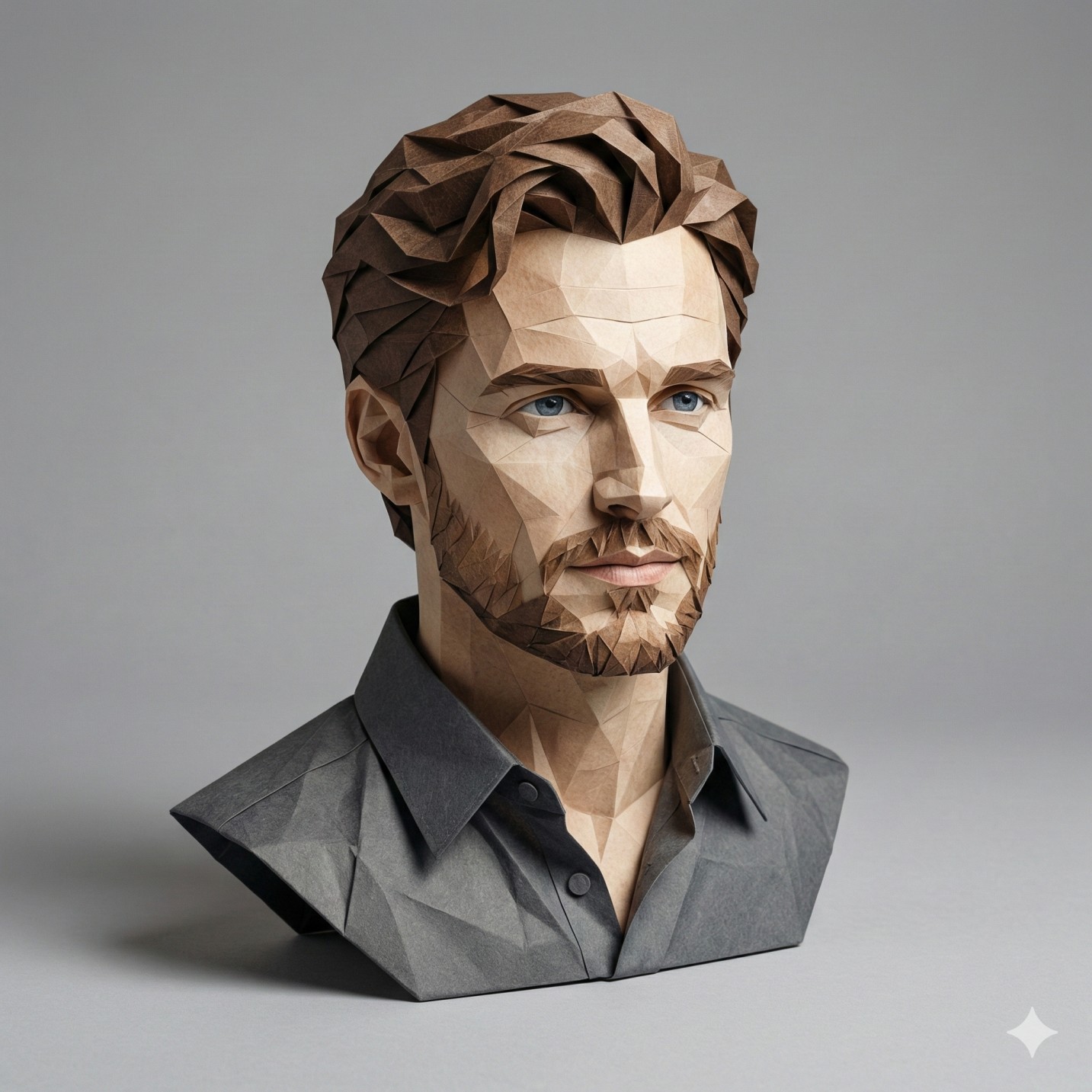 Papercraft Portrait 3d Render