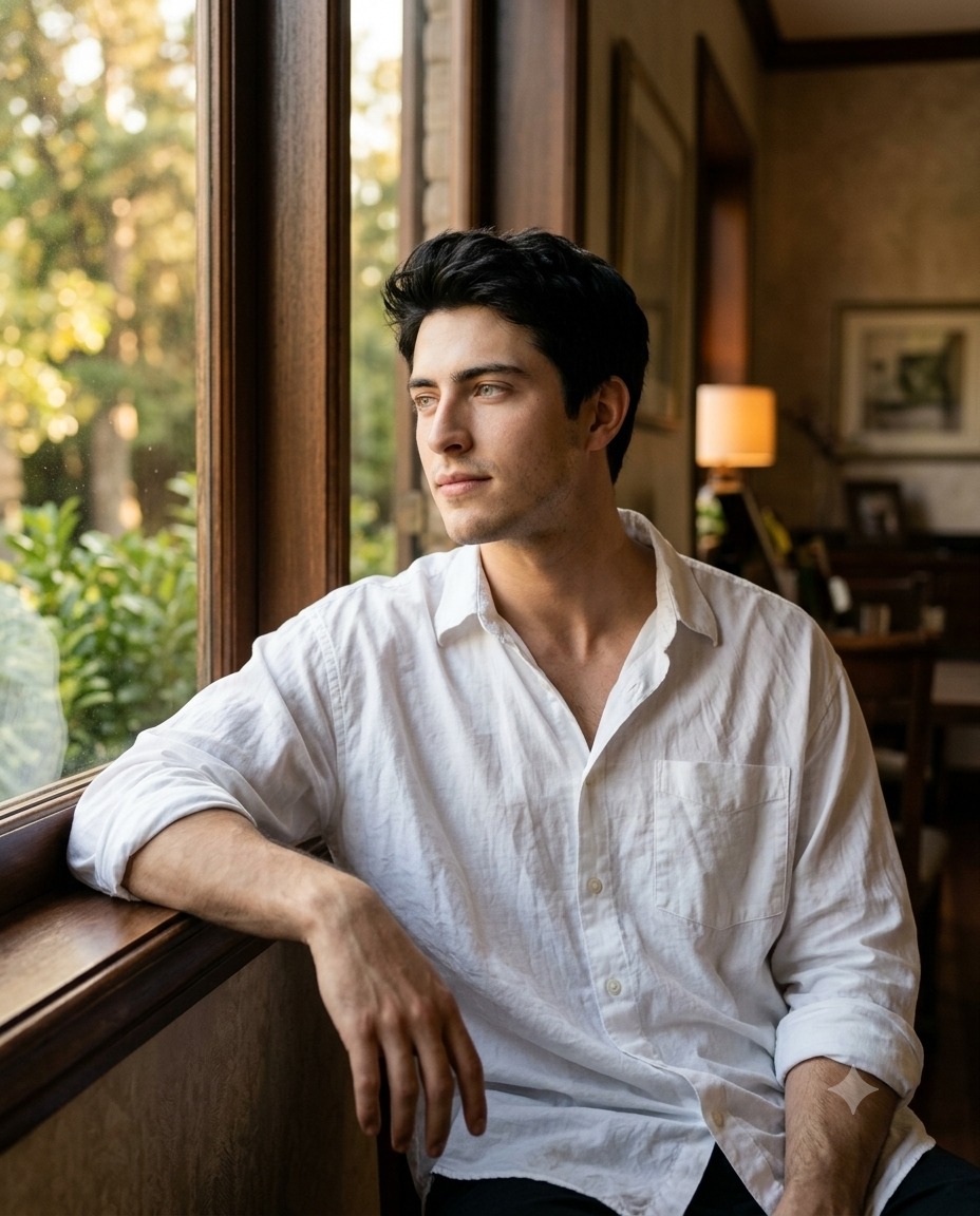 Casual White Shirt Man Portrait
