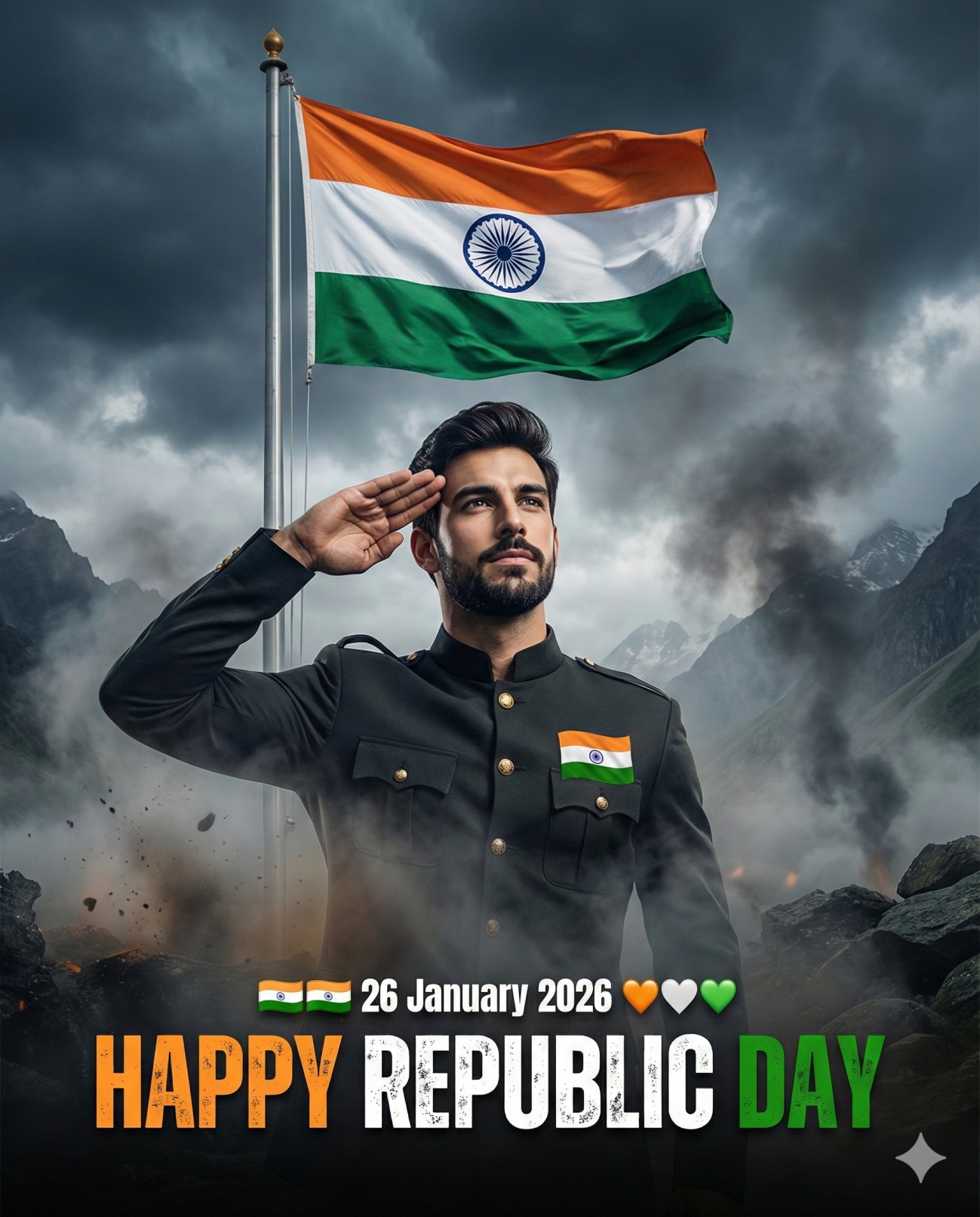 Patriotic India Independence Day Salute Portrait