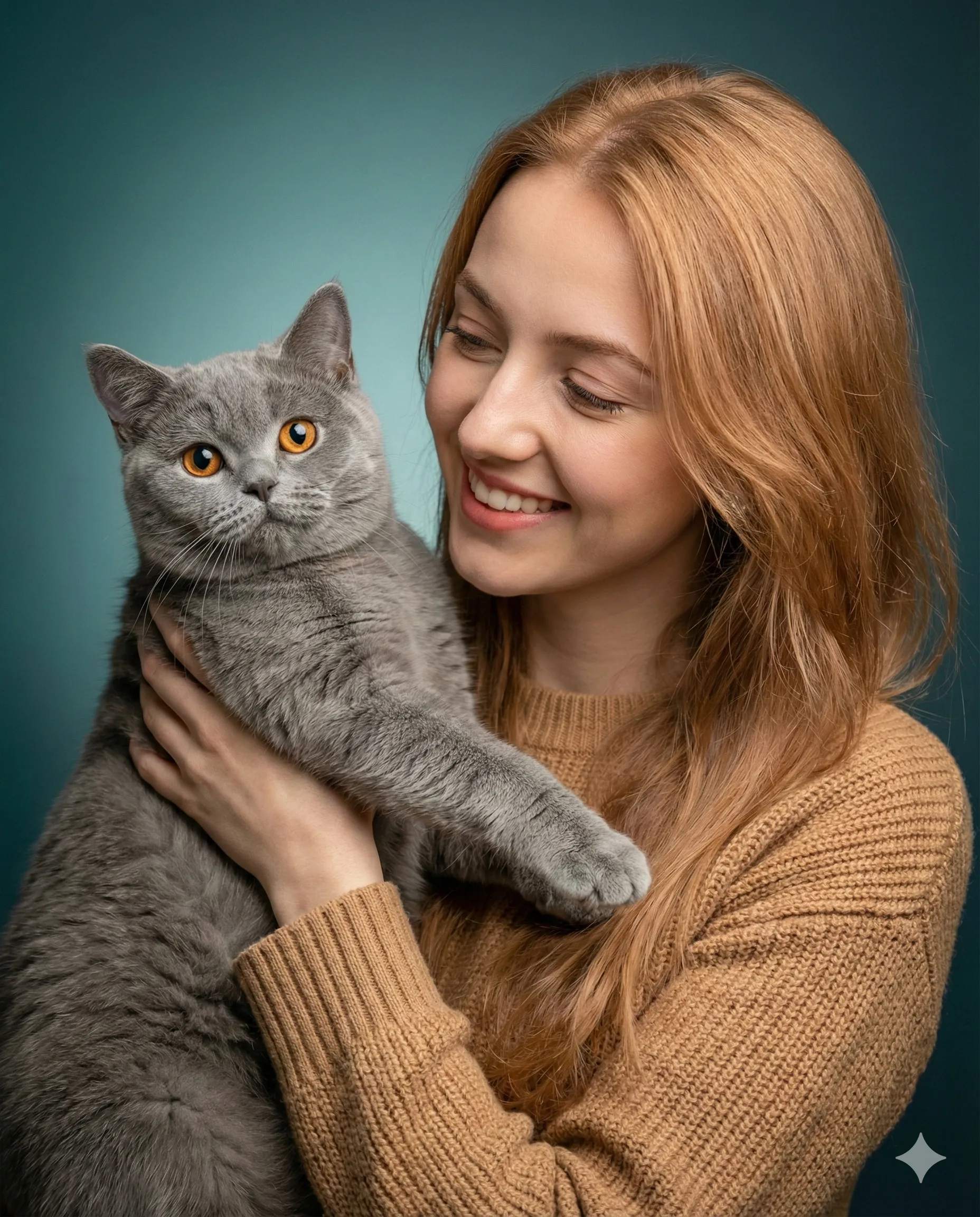 Ultra Realistic Studio Portrait: Person with Pet Dog