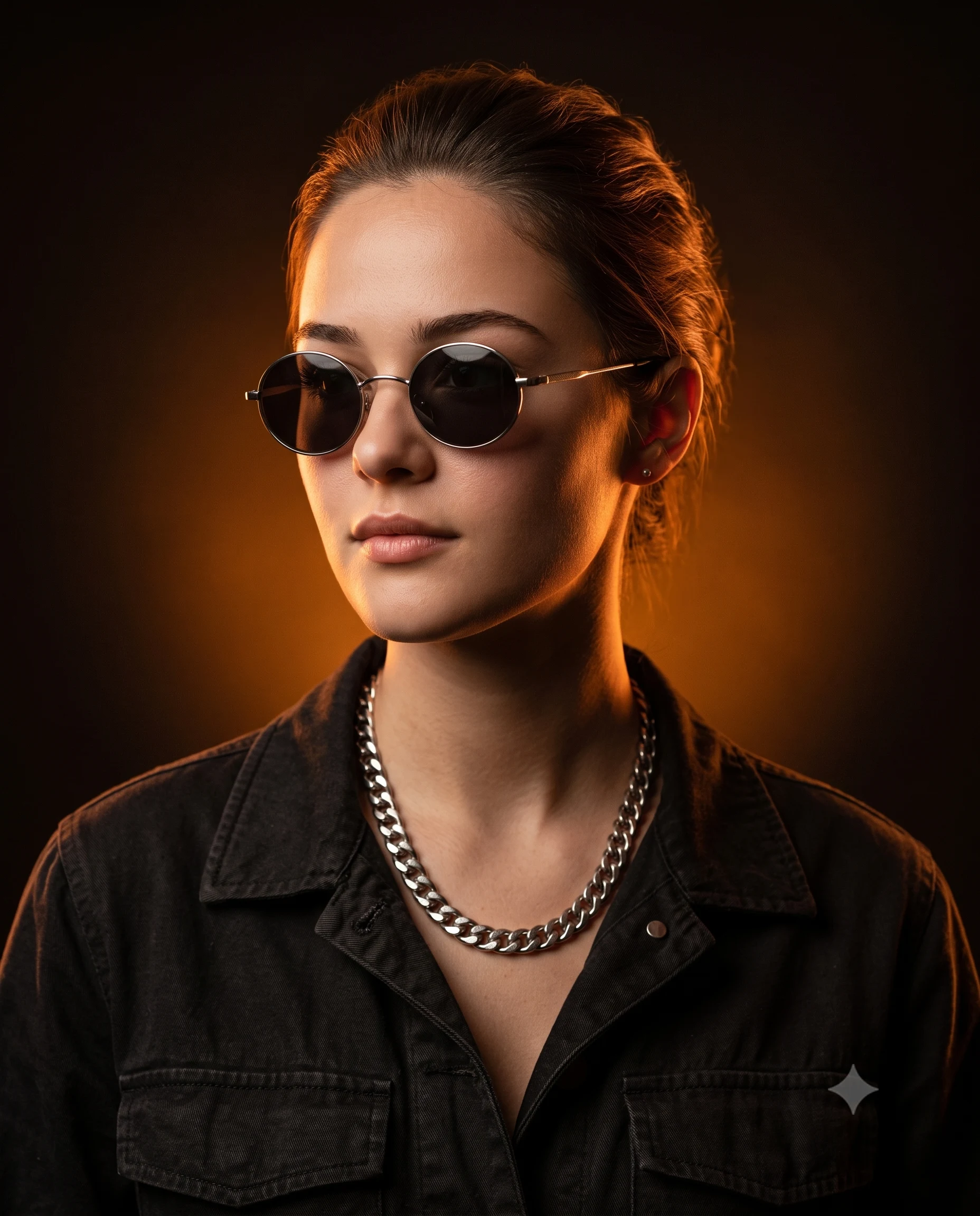Backlit Glowing Aura Stylish Profile Portrait