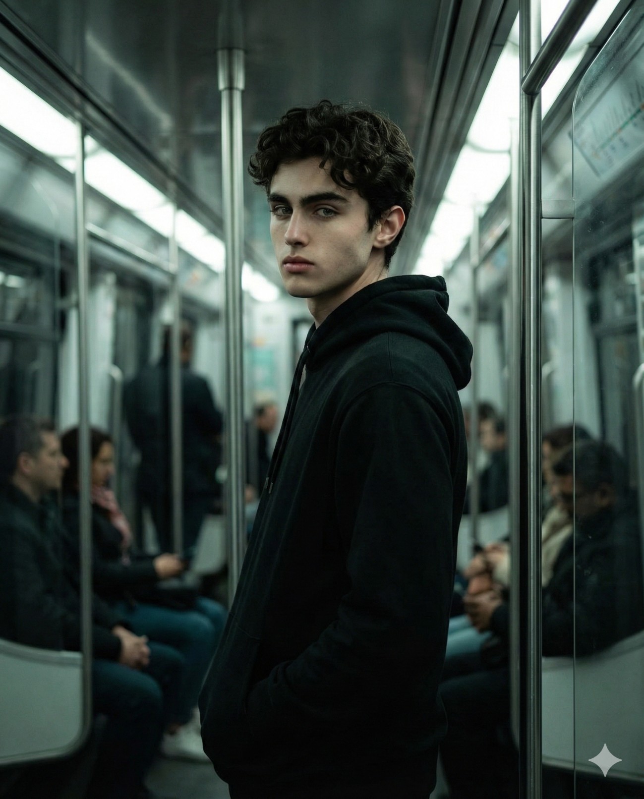 Subway Solitude Moody Underground Cinematic Portrait
