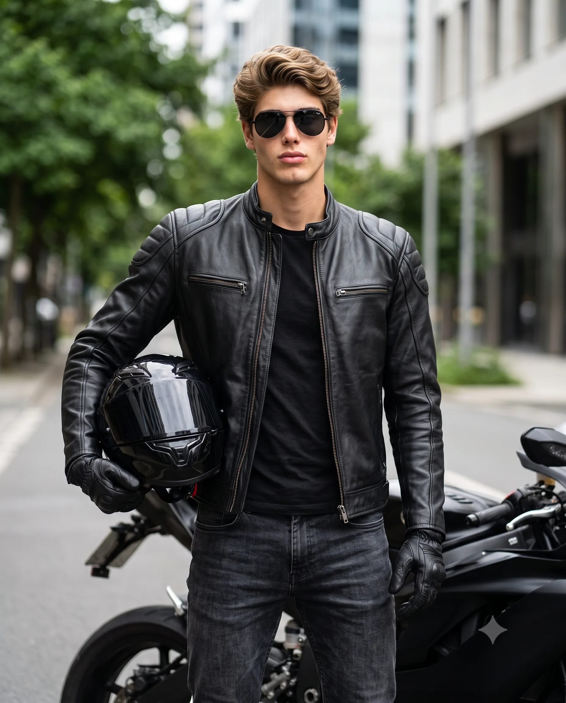 Urban Biker Portrait Men’s Fashion Portrait