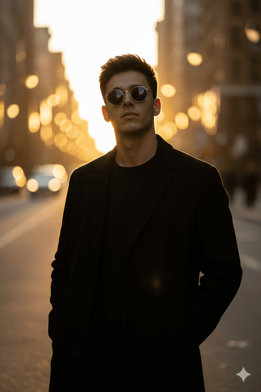 Golden Hour Urban Street Lifestyle Portrait