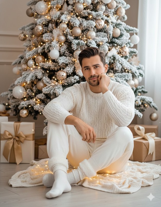 Wrapped in White & Gold Portrait